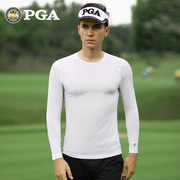 美国PGA 高尔夫防晒衣男士打底衫圆领夏季透气服装冰丝衣服