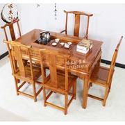 实木茶桌 仿古中式家具茶桌椅组合功夫茶桌茶几南榆木茶艺茶台