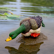 仿真动物喝水鸭子模型摆件花园庭院池塘水池假山鱼池装饰树脂雕塑