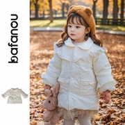 巴梵欧1岁女宝宝棉袄，冬季保暖加绒加厚夹棉婴儿棉服外套时髦