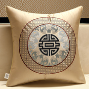 新中式抱枕靠垫红木古典刺绣抱枕圈椅皮腰靠枕床头靠背含芯定制