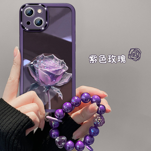 紫色玫瑰花适用opporeno10手机壳reno98pro7se自带镜头膜6pro+女5k保护套findx6个性a1pro创意a58xa93s