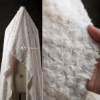 白色小花朵毛绒布(毛绒布)柔软舒适厚实肌理，家纺大衣毛绒服装设计师面料