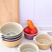 双层洗菜盆塑料沥水篮子，漏盆米圆形菜蓝菜盆家用厨房洗水果盘