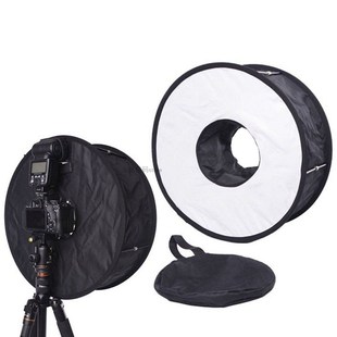 急速45CM便携折叠式摄影单反相机机顶闪光灯柔光箱布罩拍照环