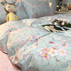 美式风格四件套全棉纯棉小碎花，绿色底1.5m1.8被套，床单被单小清