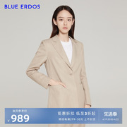 BLUE ERDOS女装 春秋羊毛亚麻混纺通勤职业舒适西装外套女