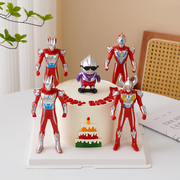 网红超人蛋糕装饰品摆件儿童生日卡通小怪兽咸蛋超人烘焙插件配件