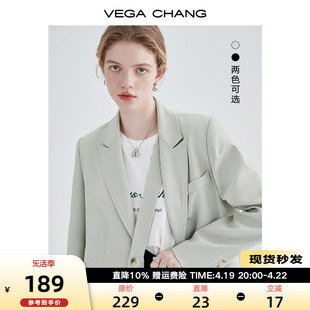 vegachang小西装，女2024年春秋法式小众宽松显瘦女士西服外套