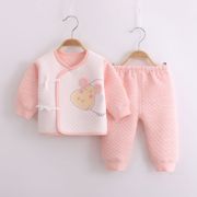 新生儿套装无骨三层保暖和尚，服系带0-3月宝宝，婴幼儿内衣套装棉