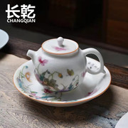 汝瓷陶瓷青花瓷盖碗茶杯茶壶茶碗茶具泡茶碗套装功夫三才碗单个