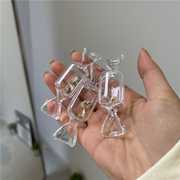 10个~日系创意透明糖果造型迷你塑料盒可爱少女心首饰饰品收纳盒