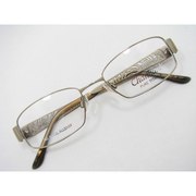 charmant夏蒙纯钛眼镜架，ch10821ln浅金色框全框，眼镜框钛架宽边