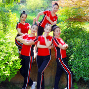 跳广场舞服装套装，杨丽萍曳步舞团体，运动服健身操舞蹈服上衣女