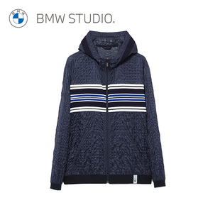 bmwstudio宝马男装冬季潮流，时尚条纹男士，休闲夹克外套