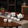 景德镇陶瓷茶具套装高级工艺美术师程磊手绘粉彩茶壶，茶杯功夫茶具