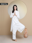 尤佳瑜伽服套装女白色，宽松昆达里尼冥想禅修打坐辟谷舞韵表演服