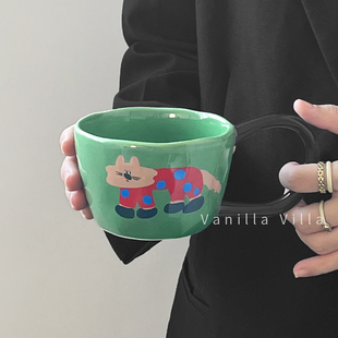 大耳朵陶瓷马克杯家用高颜值喝水杯女办公室情侣对杯早餐咖啡杯子