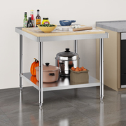 双层不锈钢工作台厨房专用操作台商用打荷台灶台架切菜案板桌