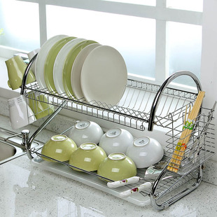 厨房置物架落地多层储物沥水碗碟，架双层放碗餐具收纳神器碗架用品