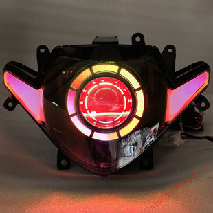 适用于铃木gsx250r改装升级天使眼大灯，总成配件摩托车led双光透镜