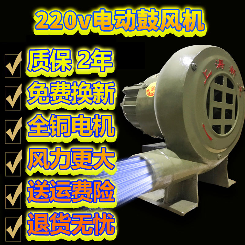 铸铁鼓风机220v强力可调速家用小型炉灶吹引风柴火锅炉全铜大功率