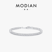 modian摩典s925纯银转运珠小圆珠，手链女小众设计时尚网红同款手串