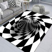 跨境地毯客厅沙发茶几垫3D视觉漩涡卧室满铺地毯创意立体地垫