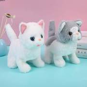 会儿童宠物生日礼物毛绒玩具女叫猫咪，*电动仿真会玩具走儿童猫猫