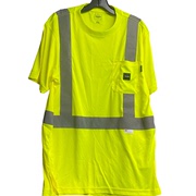 夏季荧光色短袖T恤反光条夜间工作透气舒适男女安全工作服骑行服