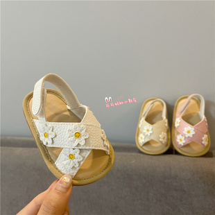 夏季男女宝宝0-1岁婴儿软胶，底凉鞋防滑婴儿鞋，简约防踢透气学步鞋