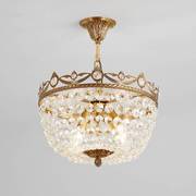 欧式全铜水晶吸顶灯奢华客厅卧室简欧法式led复古圆形玄关吊灯具