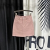 粉色半身裙女23夏季韩版小个子牛仔短裙女高腰显瘦A字包臀裙