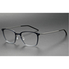 眼镜架纯钛男款6536板材钛商务方框可配近视平光灰色眼镜框大框