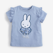 女童纯棉短袖t恤兔子，上衣儿童木耳边体，恤衫宝宝夏装婴儿半袖打底t