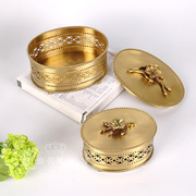 印度进口纯手工纯铜，复古创意储物罐首饰，收纳罐欧式美式高档摆件