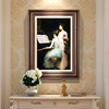 玄关装饰画复古美式挂画弹琴单幅人物墙画钢琴壁画客厅卧室欧式画