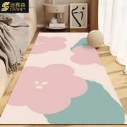 卧室床边地毯毛绒长条客厅防水防滑防摔简约清新现代家用床下