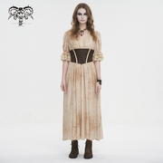 钢铁老爷蒸汽朋克女装复古中世纪法式做脏连衣裙