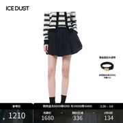 ICEDUST 23SS春夏系列不规则百褶复古条纹休闲半身短裙裤女士