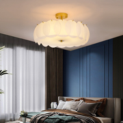 后现代轻奢卧室圆形，le玻璃吸顶灯简约温馨家用北欧圆形客厅灯具