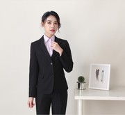 高档光大银行藏蓝色西装女士行服工作服光大工装西服西裤衬衫