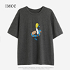imcc设计感小众卡通鸭子，洋气灰色短袖t恤女慵懒宽松打底衫上衣ins