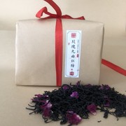 2023年杭州西湖区龙井红茶手工窨制重瓣玫瑰花九曲红梅250g牛皮纸