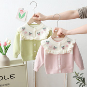 3岁女童秋装外套婴儿针织开衫韩版4岁小童外穿上衣可爱女宝宝毛衣