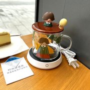 奶fufu韩式卡通可爱耐热玻璃杯带盖勺早餐牛奶咖啡水杯情侣送礼物