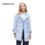 伦敦雾蓝色风衣女，设计感小众春季气质，时尚小个子中长款薄外套
