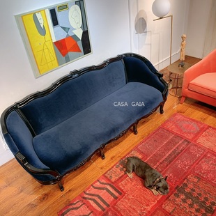 欧式沙发组合新古典(新古典)布艺法式轻奢大户型客厅全实木雕刻简欧三人座