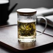 泡茶杯个人专用泡茶神器懒人杯茶水，分离高硼硅单层玻璃杯带盖把手
