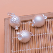 s990纯银DIY足银配件 3D硬银哆啦A梦叮当机器猫项链女吊坠